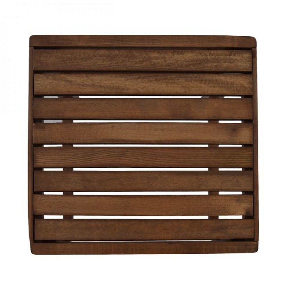 Σκαμπό-τραπεζάκι "KOLI" από ξύλο σε χρώμα καρυδί 40x40x45