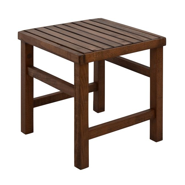 Σκαμπό-τραπεζάκι "KOLI" από ξύλο σε χρώμα καρυδί 40x40x45