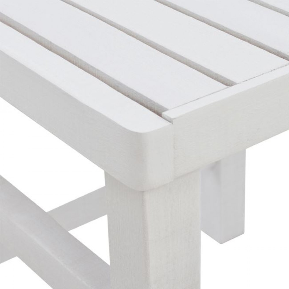 Σκαμπό-τραπεζάκι "KOLI" από ξύλο σε χρώμα λευκό 40x40x45