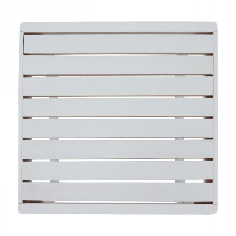 Σκαμπό-τραπεζάκι "KOLI" από ξύλο σε χρώμα λευκό 40x40x45