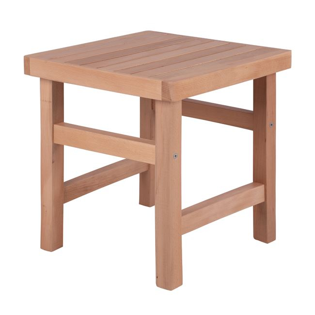 Σκαμπό-τραπεζάκι "KOLI" από ξύλο σε χρώμα φυσικό 40x40x45