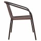 Πολυθρόνα "CAMEL" από μέταλλο/wicker σε χρώμα καφέ 53x58x76