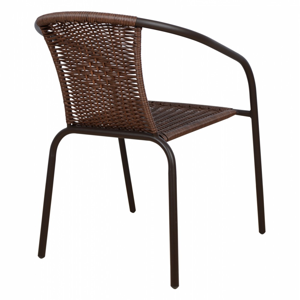 Πολυθρόνα "CAMEL" από μέταλλο/wicker σε χρώμα καφέ 53x58x76