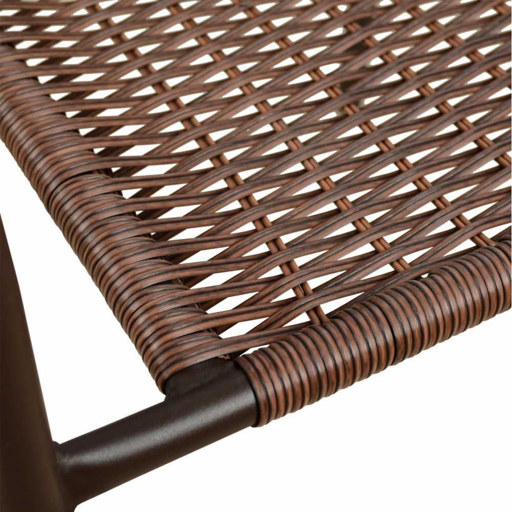 Πολυθρόνα "CAMEL" από μέταλλο/wicker σε χρώμα καφέ 53x58x76