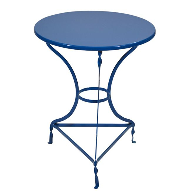 Τραπέζι παραδοσιακό από λαμαρίνα σε μπλε χρώμα Φ60x73