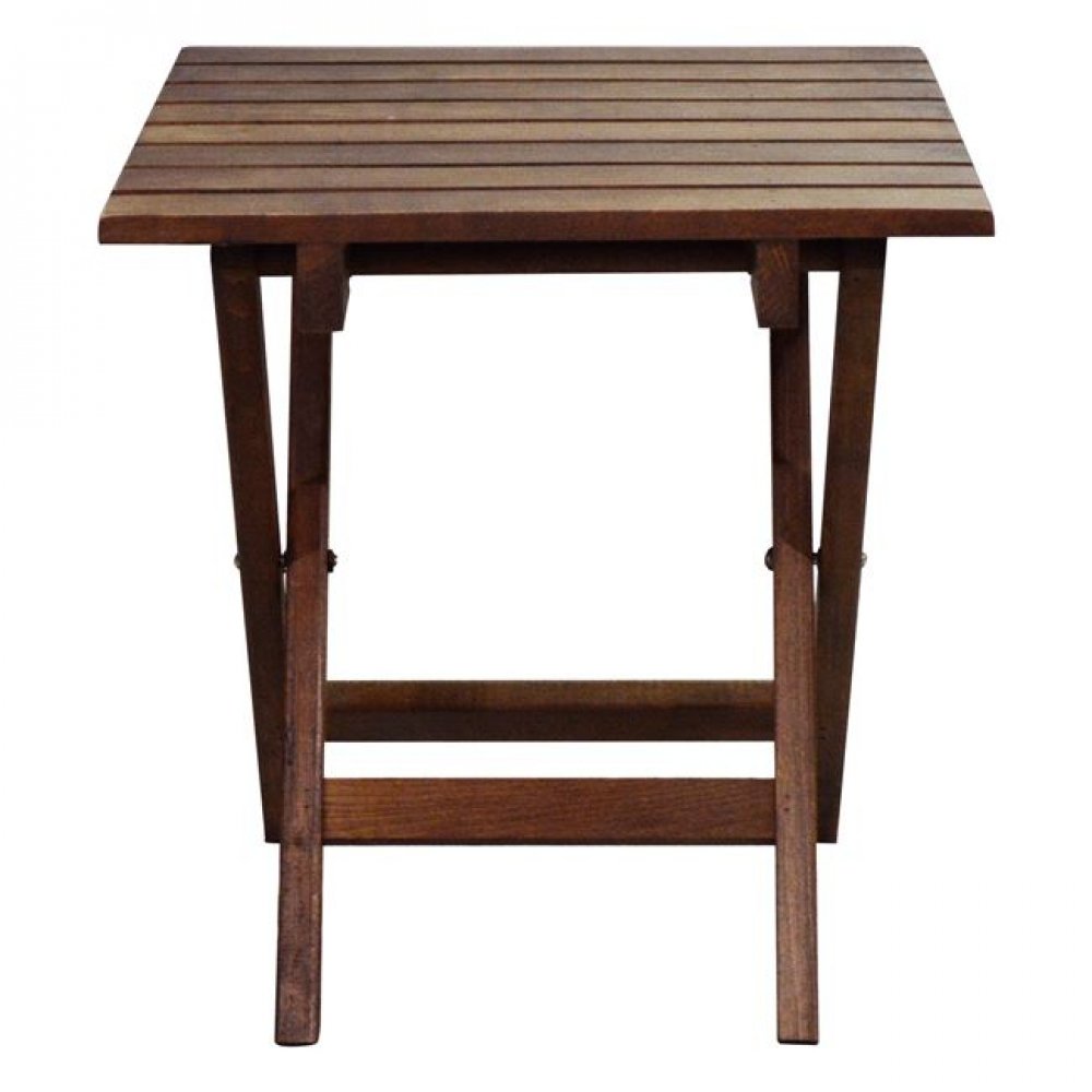 Τραπέζι-σκαμπώ παραλίας πτυσσόμενο από ξύλο σε καρυδί χρώμα 40x40x45