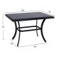 Τραπέζι "BAMBOO LOOK" από αλουμίνιο-τζάμι σε μαύρο χρώμα 120x70x78