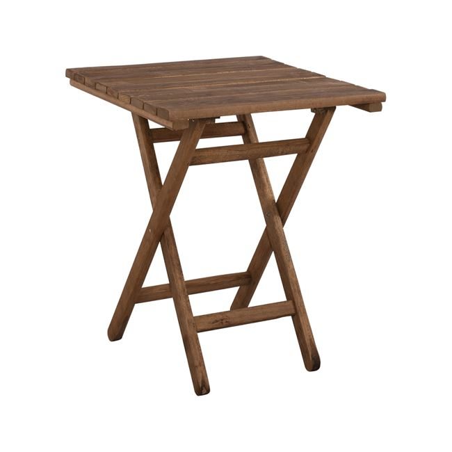 Τραπέζι σκηνοθέτη "ΛΗΜΝΟΣ" πτυσσόμενο από ξύλο σε χρώμα καρυδί 60x60x77