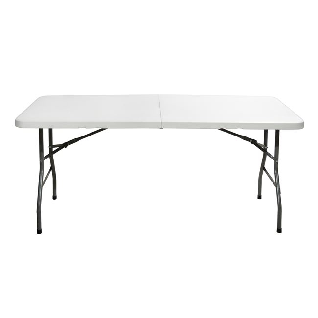 Τραπέζι "CATERING-ΣΥΝΕΔΡΙΟΥ" από PP/μέταλλο σε χρώμα λευκό/γκρι 152x70x74