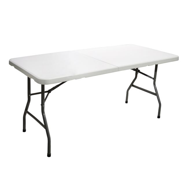 Τραπέζι "CATERING-ΣΥΝΕΔΡΙΟΥ" από PP/μέταλλο σε χρώμα λευκό/γκρι 152x70x74