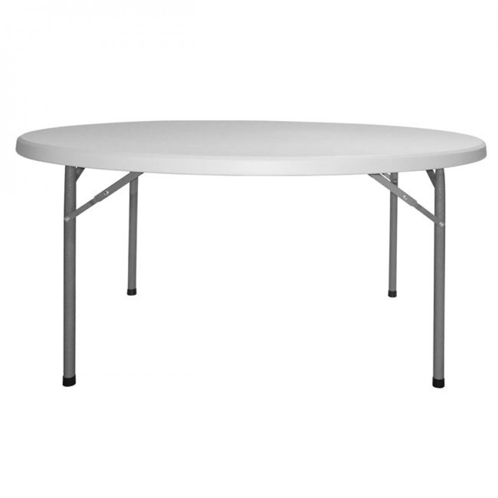 Τραπέζι "CATERING-ΣΥΝΕΔΡΙΟΥ" από PP/μέταλλο σε χρώμα λευκό Φ182x74