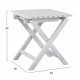 Πτυσσόμενο τραπέζι-σκαμπώ από μασίφ ξύλινο σκελετό σε λευκό χρώμα 40x40x44