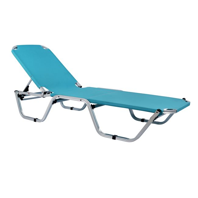 Ξαπλώστρα "WALDO" από αλουμίνιο/textilene σε γαλάζιο χρώμα 190x60x30