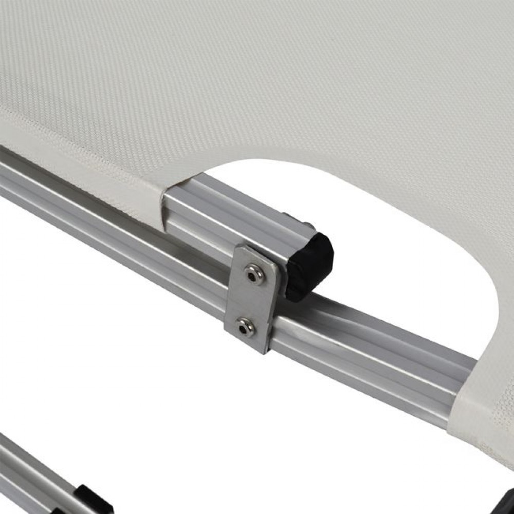 Ξαπλώστρα "WALDO" από αλουμίνιο/textilene σε λευκό χρώμα 190x60x30