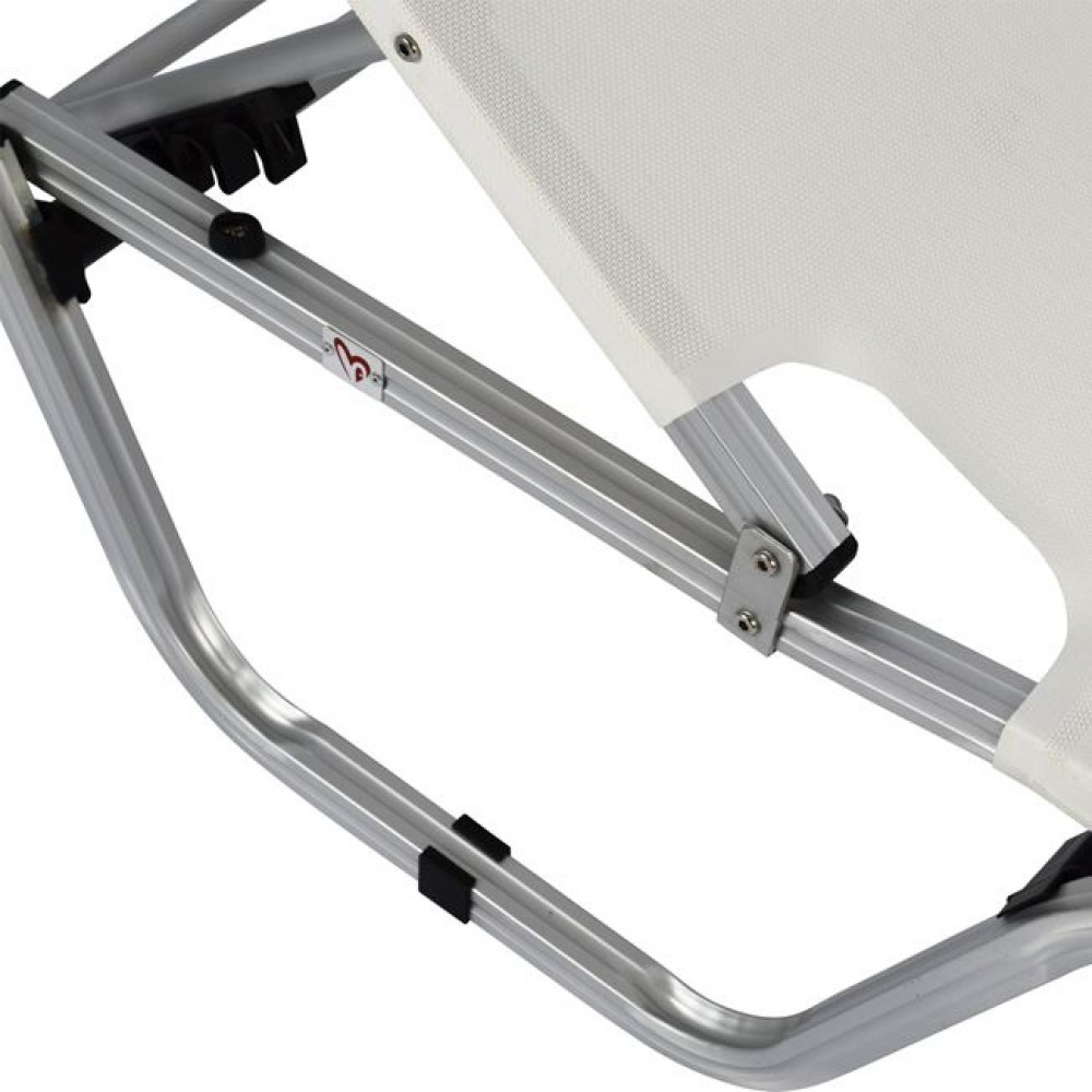 Ξαπλώστρα "WALDO" από αλουμίνιο/textilene σε λευκό χρώμα 190x60x30