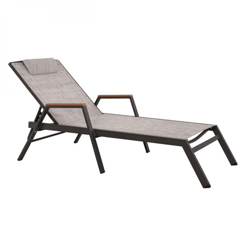 Ξαπλώστρα αλουμινίου textilene σε χρώμα γκρι 200x75,5x33,5