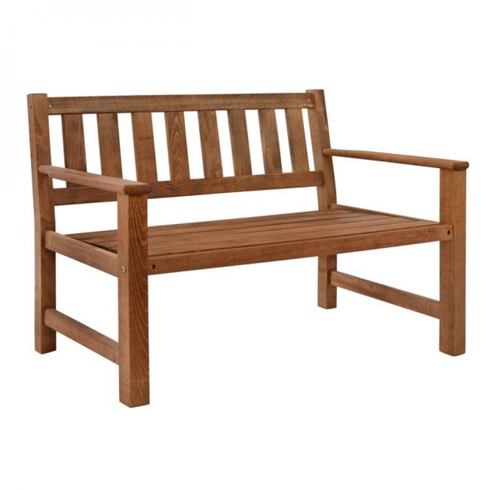 Παγκάκι διθέσιο "ΝΑΞΟΣ" από μασίφ ξύλο σε καρυδί χρώμα 112x61x84.5