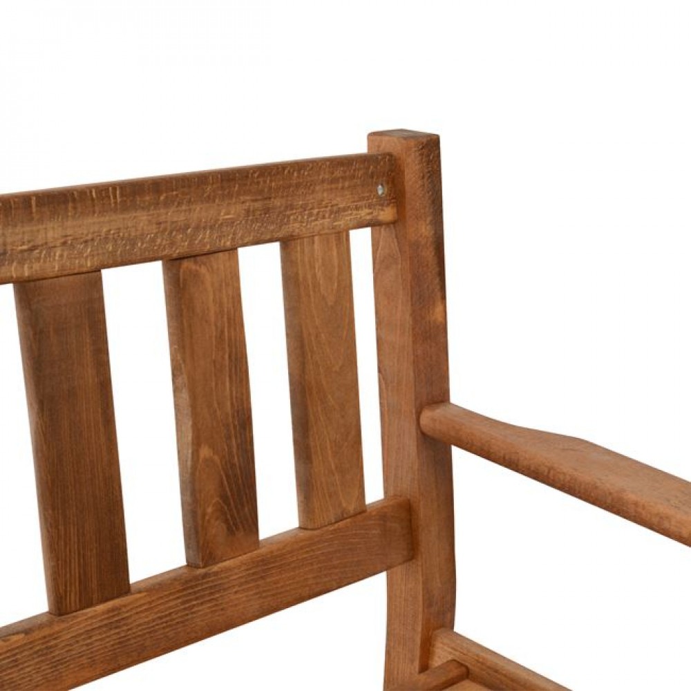 Παγκάκι διθέσιο "ΝΑΞΟΣ" από μασίφ ξύλο σε καρυδί χρώμα 112x61x84.5