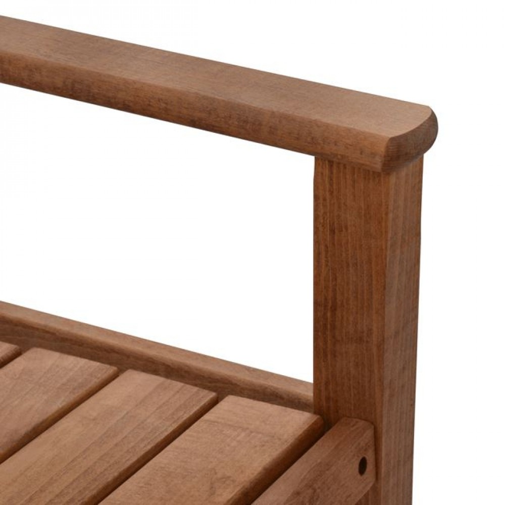 Παγκάκι διθέσιο "ΝΑΞΟΣ" από μασίφ ξύλο σε καρυδί χρώμα 112x61x84.5