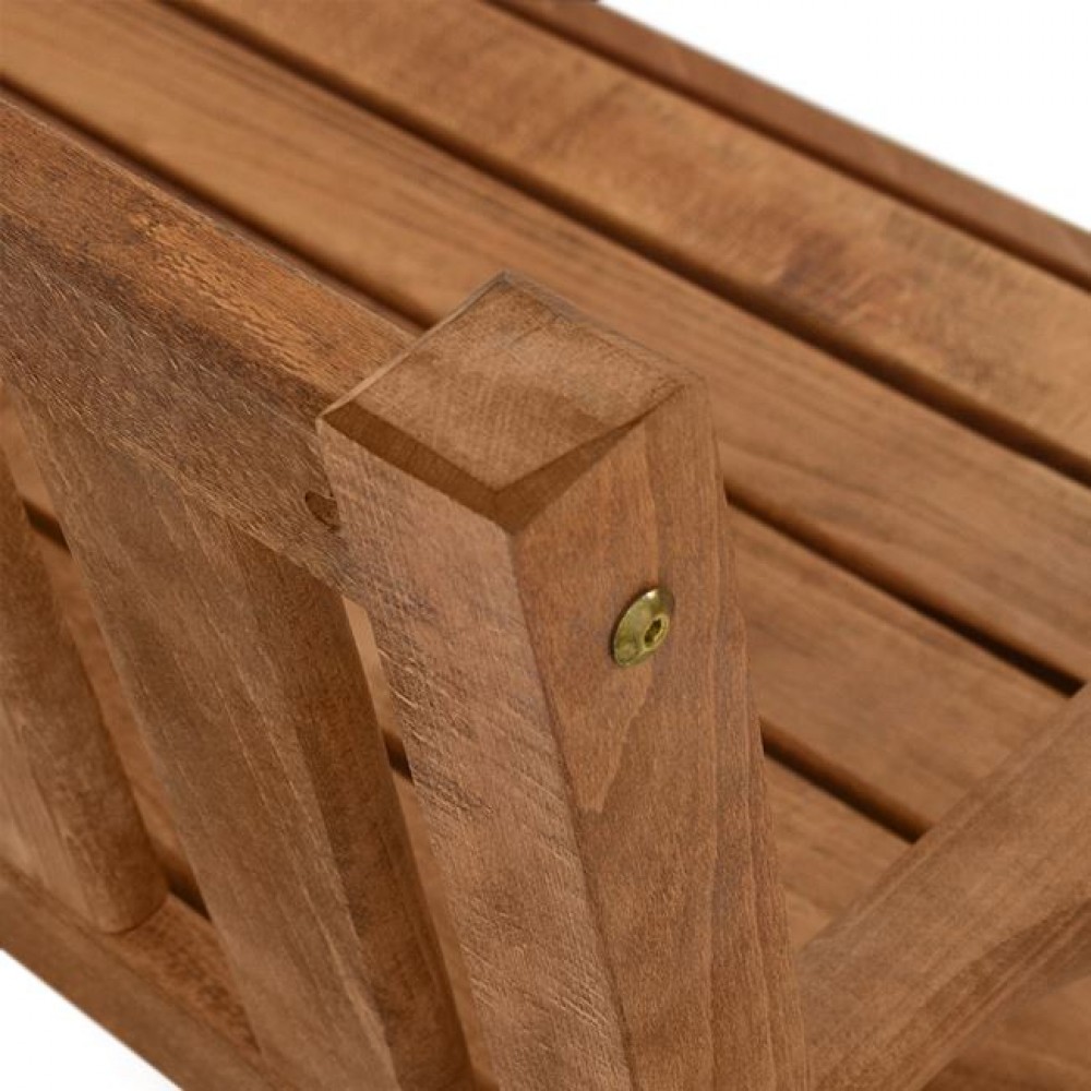 Παγκάκι διθέσιο "ΝΑΞΟΣ" από μασίφ ξύλο σε καρυδί χρώμα 112x61x84.5