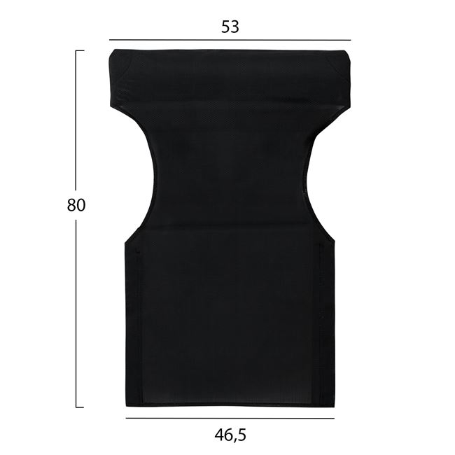 Πανί σκηνοθέτη από textilene σε χρώμα μαύρο 46.5Χ53Χ80