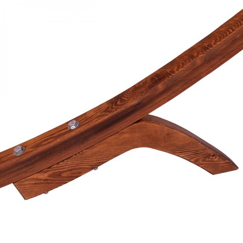 Ξαπλώστρα "COLBY" με σκίαστρο από ξύλο/textilene σε καρυδί/μπεζ χρώμα 105x221x162