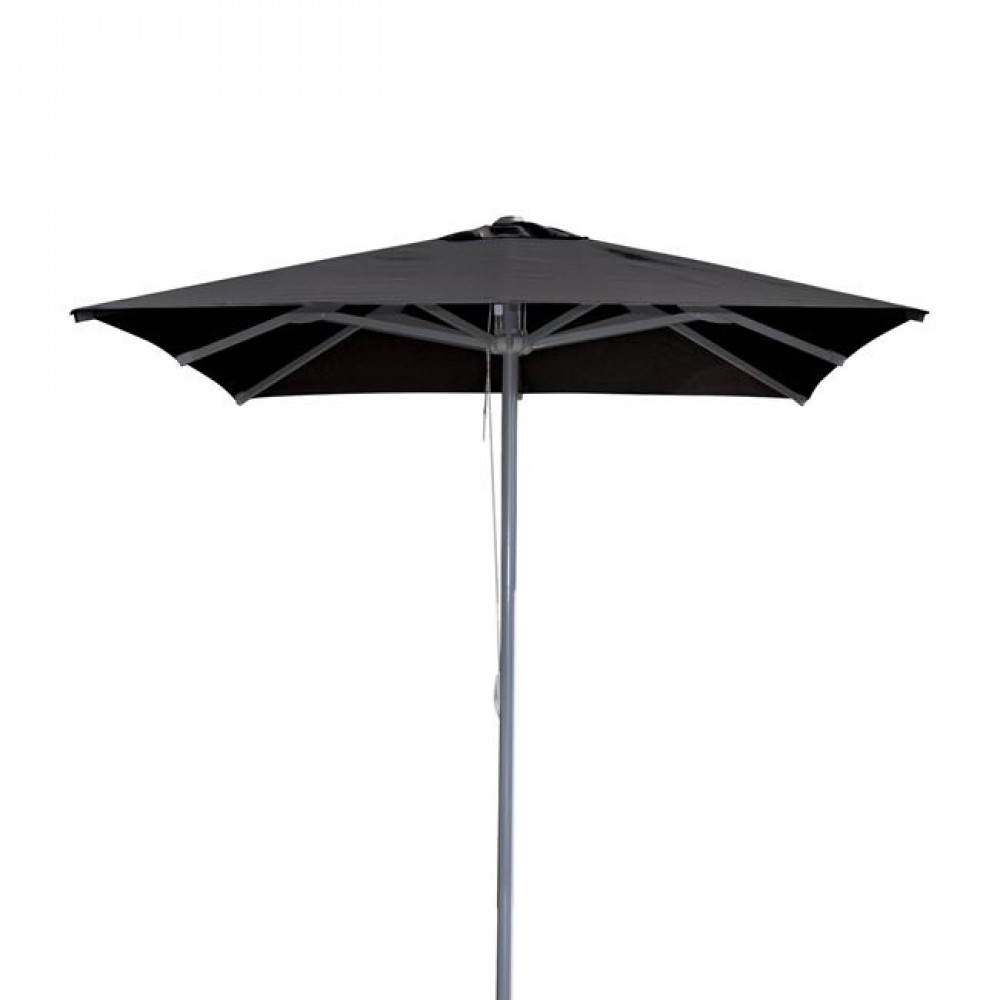 Ομπρέλα επαγγελματική "ALU" από αλουμίνιο/ύφασμα σε ασημί/μαύρο χρώμα 220x220