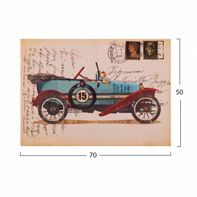 Πίνακας "OLD CAR" σε καμβά πολύχρωμος 70x2.5x50