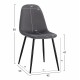 Καρέκλα "LEONARDO" από βελούδο/μέταλλο σε γκρι/μαύρο χρώμα 45x53x85