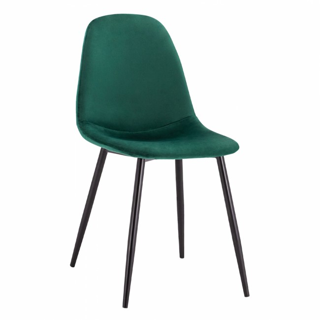 Καρέκλα "LEONARDO" από βελούδο/μέταλλο σε κυπαρισσί/μαύρο χρώμα 45x53x85