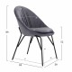Καρέκλα "KELSEY" από βελούδο/μέταλλο σε γκρι/μαύρο χρώμα 59x63x84