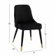 Καρέκλα "SERENITY" από βελούδο/μέταλλο σε μαύρο χρώμα 52x61x83
