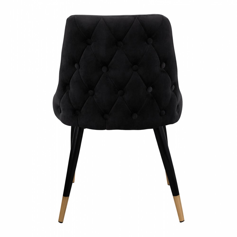 Καρέκλα "SERENITY" από βελούδο/μέταλλο σε μαύρο χρώμα 52x61x83