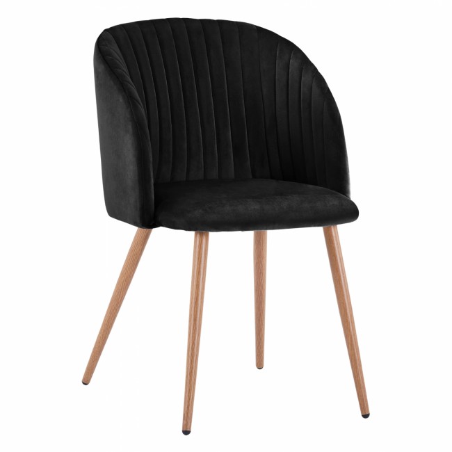 Πολυθρόνα "LEAH" από βελούδο/μέταλλο σε μαύρο χρώμα 53x57x81