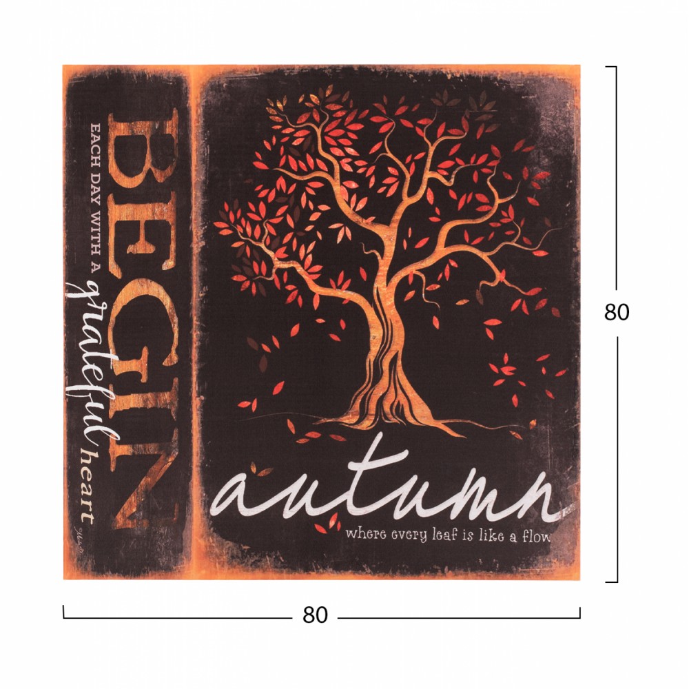 Πίνακας "TREE" από καμβά πολύχρωμος 80x80