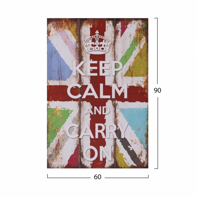 Πίνακας "KEEP CALM" από καμβά πολύχρωμος 60x90
