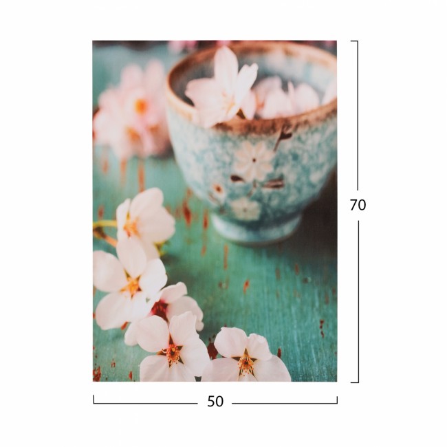 Πίνακας "FLOWER CUP" από καμβά πολύχρωμος 50x70