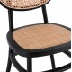 Καρέκλα "PENNY" από ξύλο rattan σε φυσικό/μαύρο χρώμα 44x51x87
