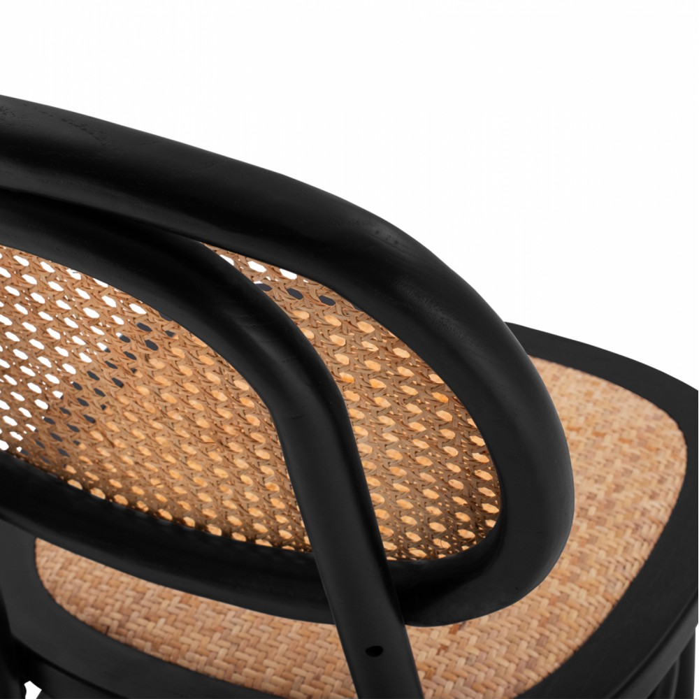 Καρέκλα "PENNY" από ξύλο rattan σε φυσικό/μαύρο χρώμα 44x51x87
