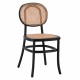 Καρέκλα "PENNY" από ξύλο rattan σε φυσικό/μαύρο χρώμα 44x51x87