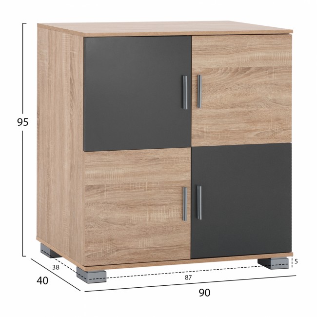 Παπουτσοθήκη ντουλάπι σε χρώμα σονόμα/γκρι 90x40x95