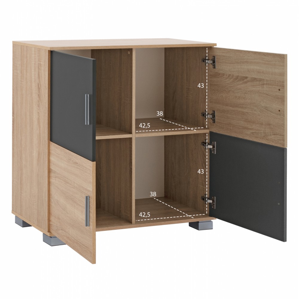 Παπουτσοθήκη ντουλάπι σε χρώμα σονόμα/γκρι 90x40x95