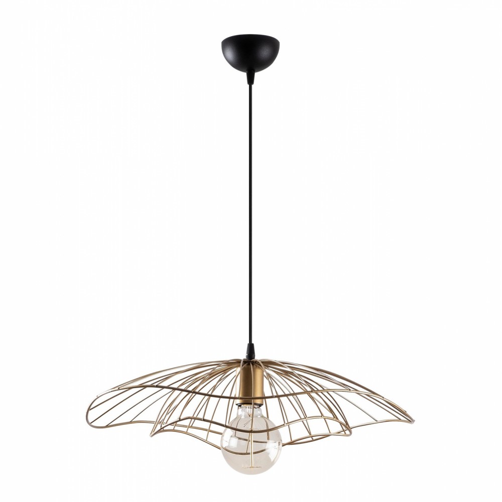 Φωτιστικό μονόφωτο μεταλλικό σε χρώμα χρυσό οξυντέ Φ50x30-111