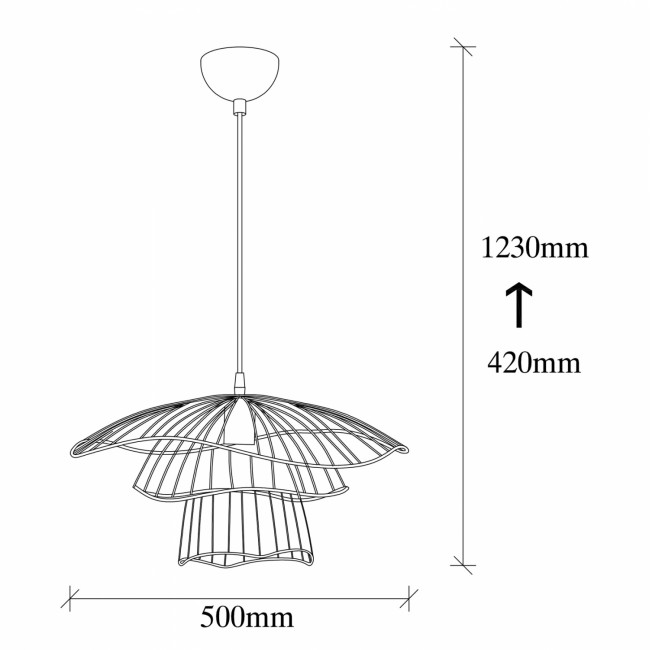 Φωτιστικό μονόφωτο κρεμαστό από μέταλλο σε χρώμα μαύρο Φ50x42-123