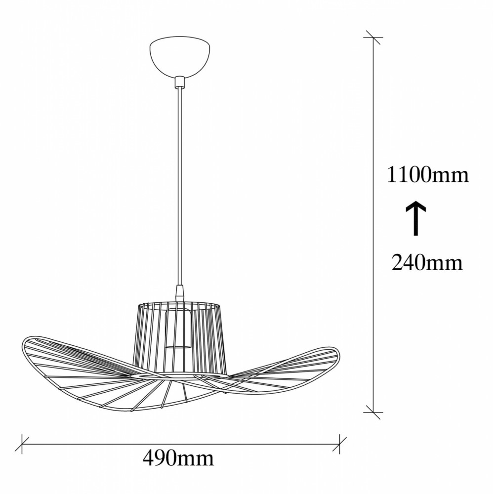 Φωτιστικό μονόφωτο μεταλλικό σε χρώμα μαύρο 49x49x110 E27