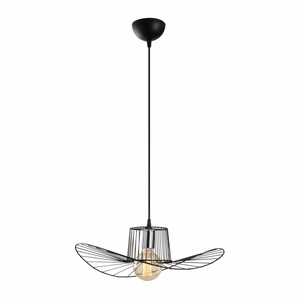 Φωτιστικό μονόφωτο μεταλλικό σε χρώμα μαύρο 49x49x110 E27