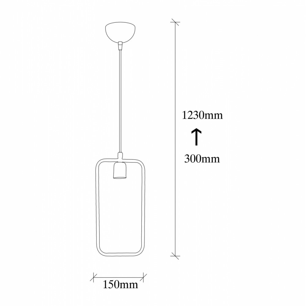 Φωτιστικό μονόφωτο μεταλλικό σε χρώμα μαύρο 15x6x123 E27