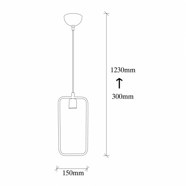 Φωτιστικό μονόφωτο μεταλλικό σε χρώμα μαύρο 15x6x123 E27