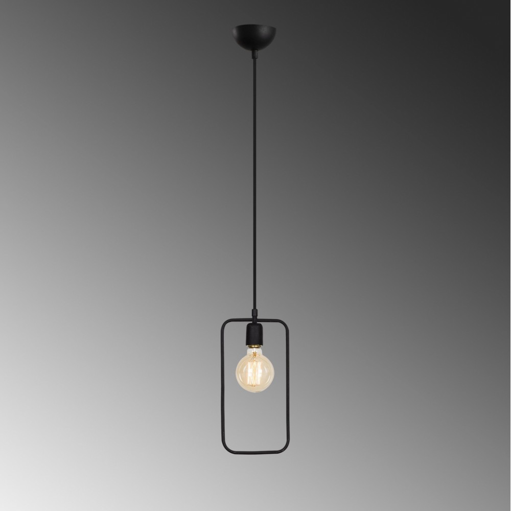 Φωτιστικό μονόφωτο μεταλλικό σε χρώμα μαύρο 15x6x123 E27