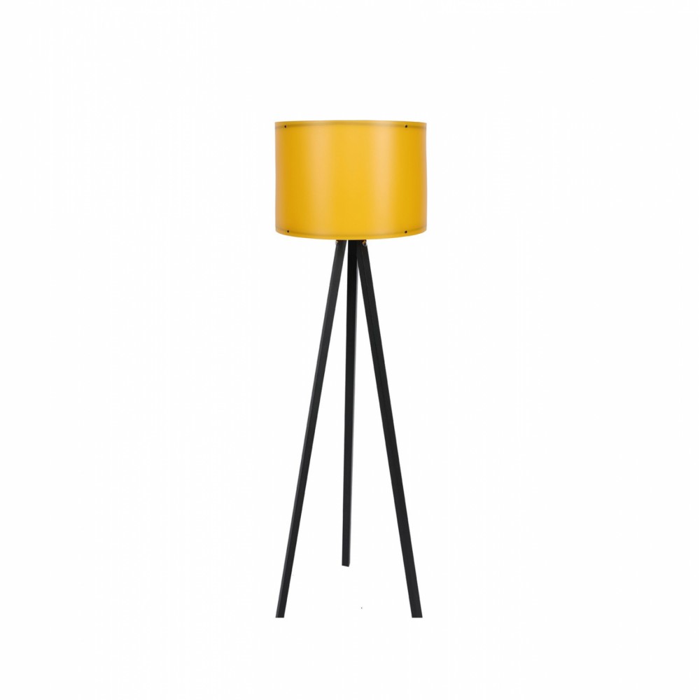 Φωτιστικό δαπέδου "CAGNEY" από MDF/PP σε μαύρο/κίτρινο χρώμα Ε27 Φ38x145